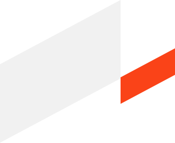 A simple, abstract graphic featuring a large, light gray angular shape on the left and a smaller, bright orange angular shape on the right, reminiscent of the clean lines found in Jumalu Fencing designs, set against a pristine white background.