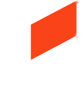 Abstract image of an orange, geometric shape resembling a three-dimensional rectangle or rhombus, set against a white background. Like a clear view fence designed by a leading manufacturer, the shape casts an intricate shadow on the surface behind it.